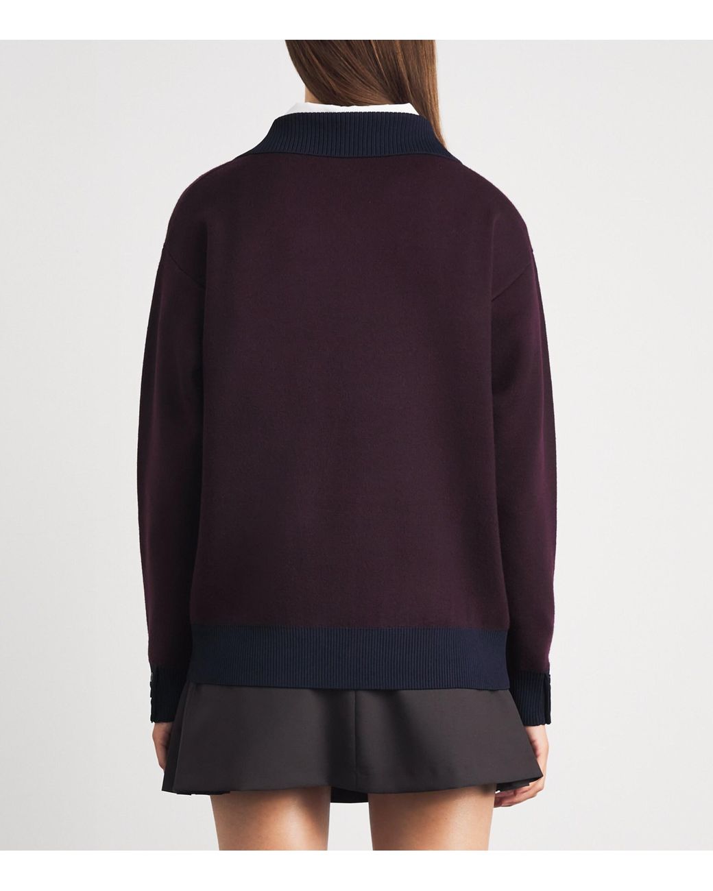 Claudie Pierlot Blue Wool-Blend Polo Sweater