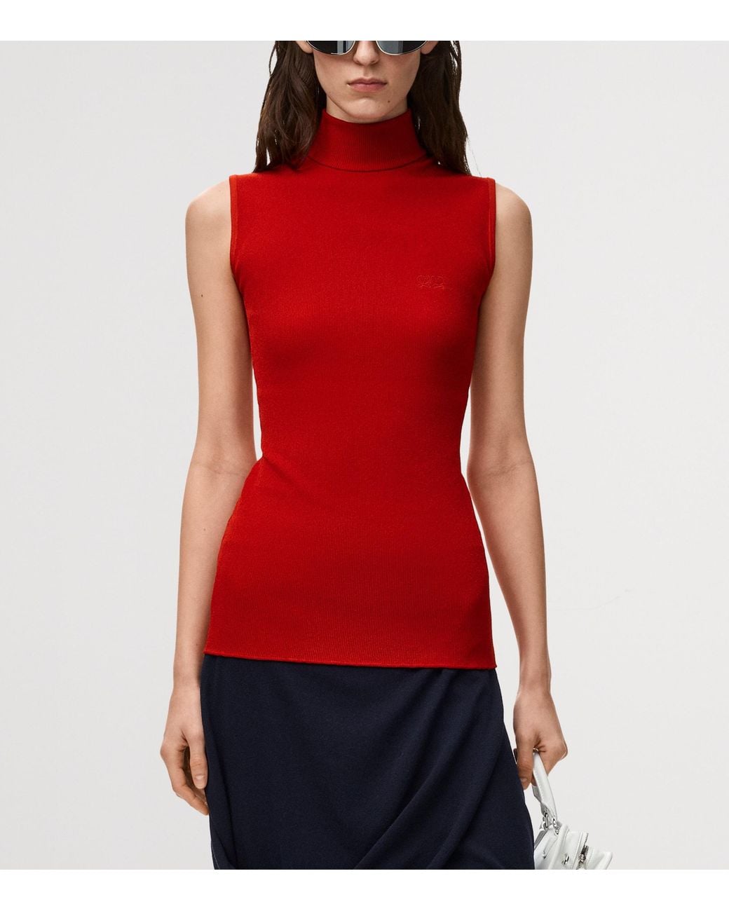 Loewe Red Sleeveless Rollneck Top