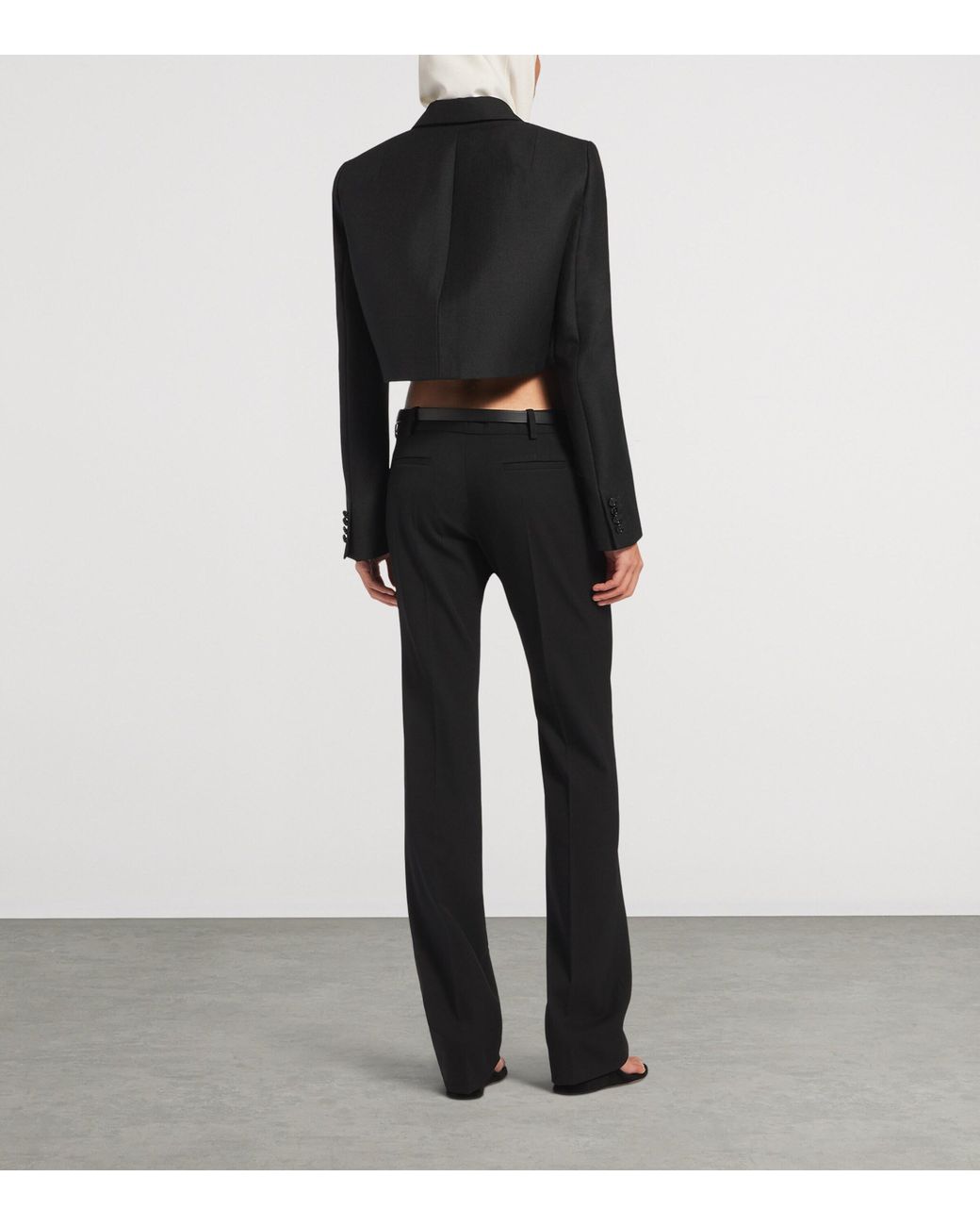 Balenciaga Black Wool Cropped Blazer