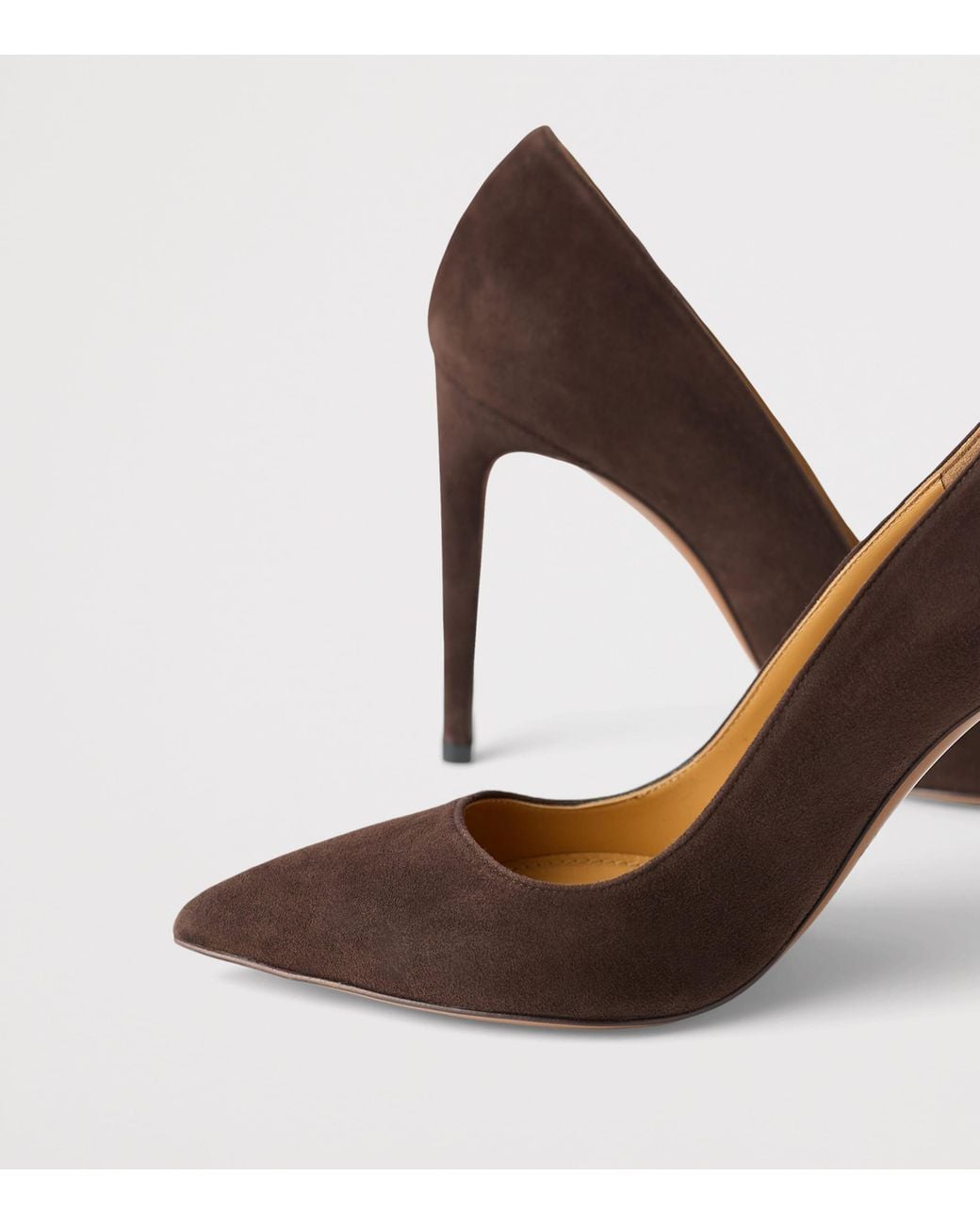 Ralph Lauren Brown Suede Celia Heeled Pumps 100
