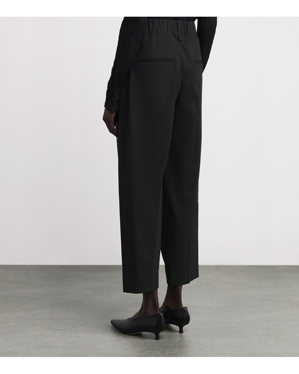 Issey Miyake Black Cotton-Blend Simple Ensemble Trousers