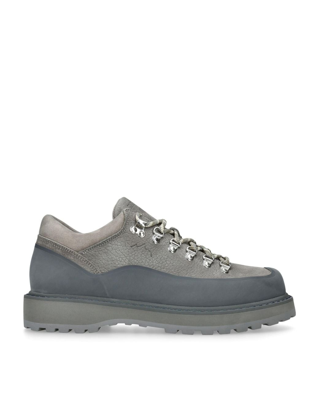 Diemme Gray Leather Cornaro Due Gomma Low-Top Boots for men