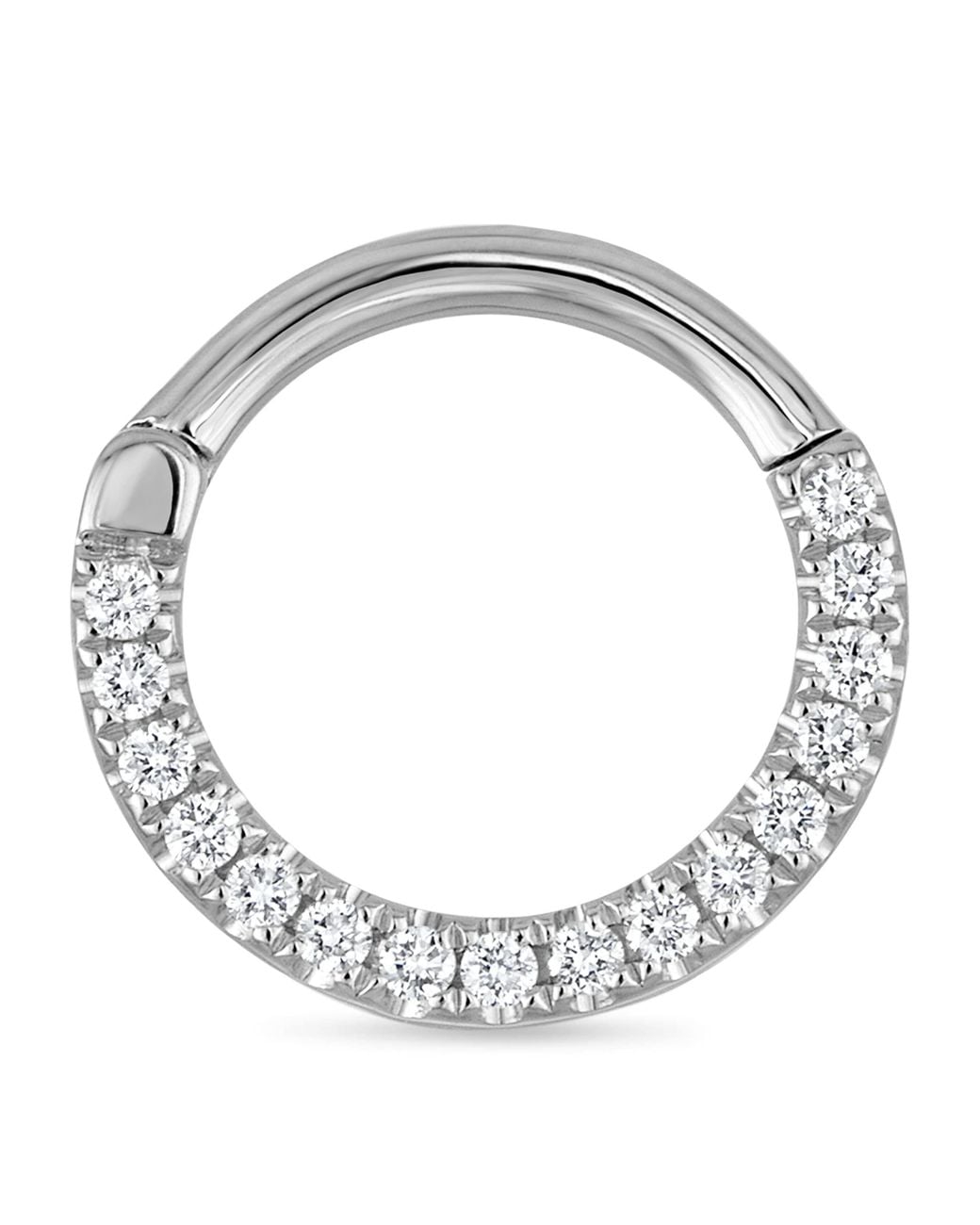 Maria Tash Metallic Diamond Horizontal Eternity Hoop Earring