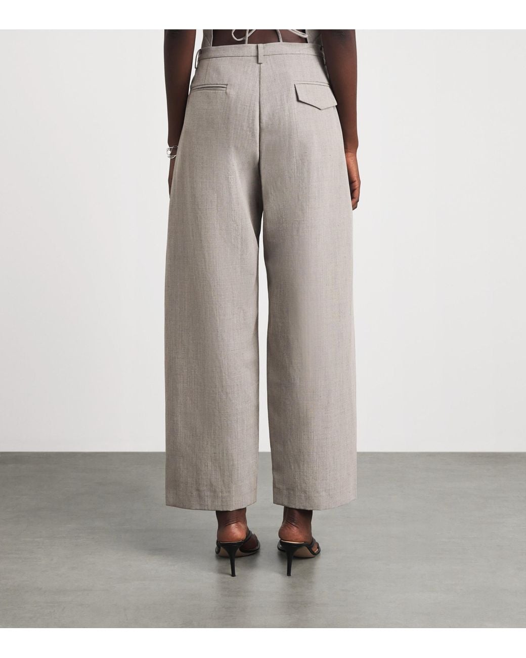 St. Agni Gray Wool-Blend Fine Band Balloon Trousers