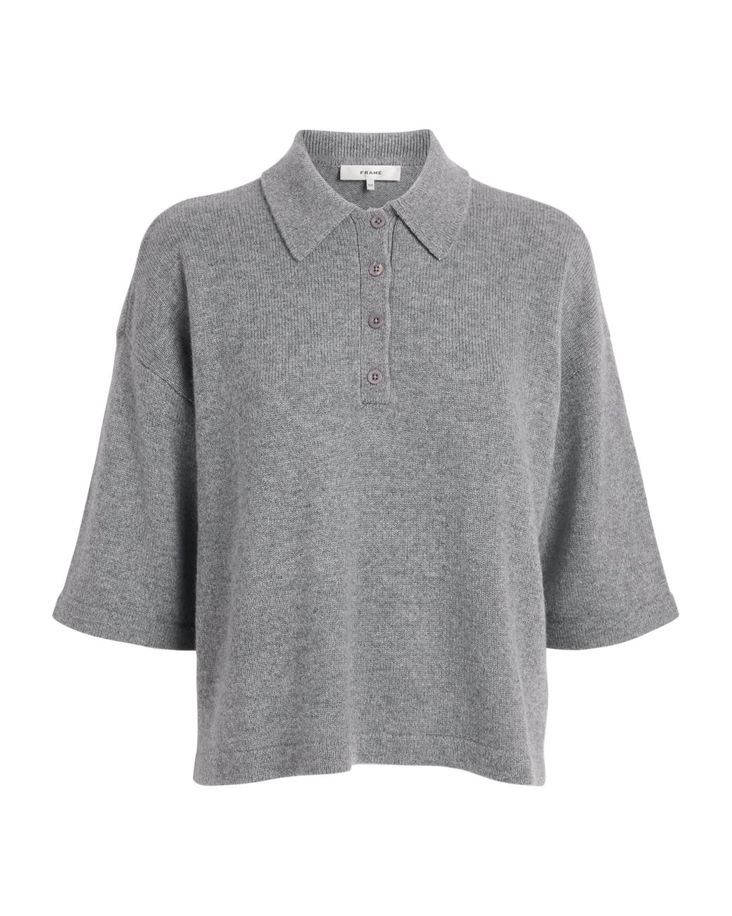 FRAME Gray Cashmere The Academy Polo Shirt