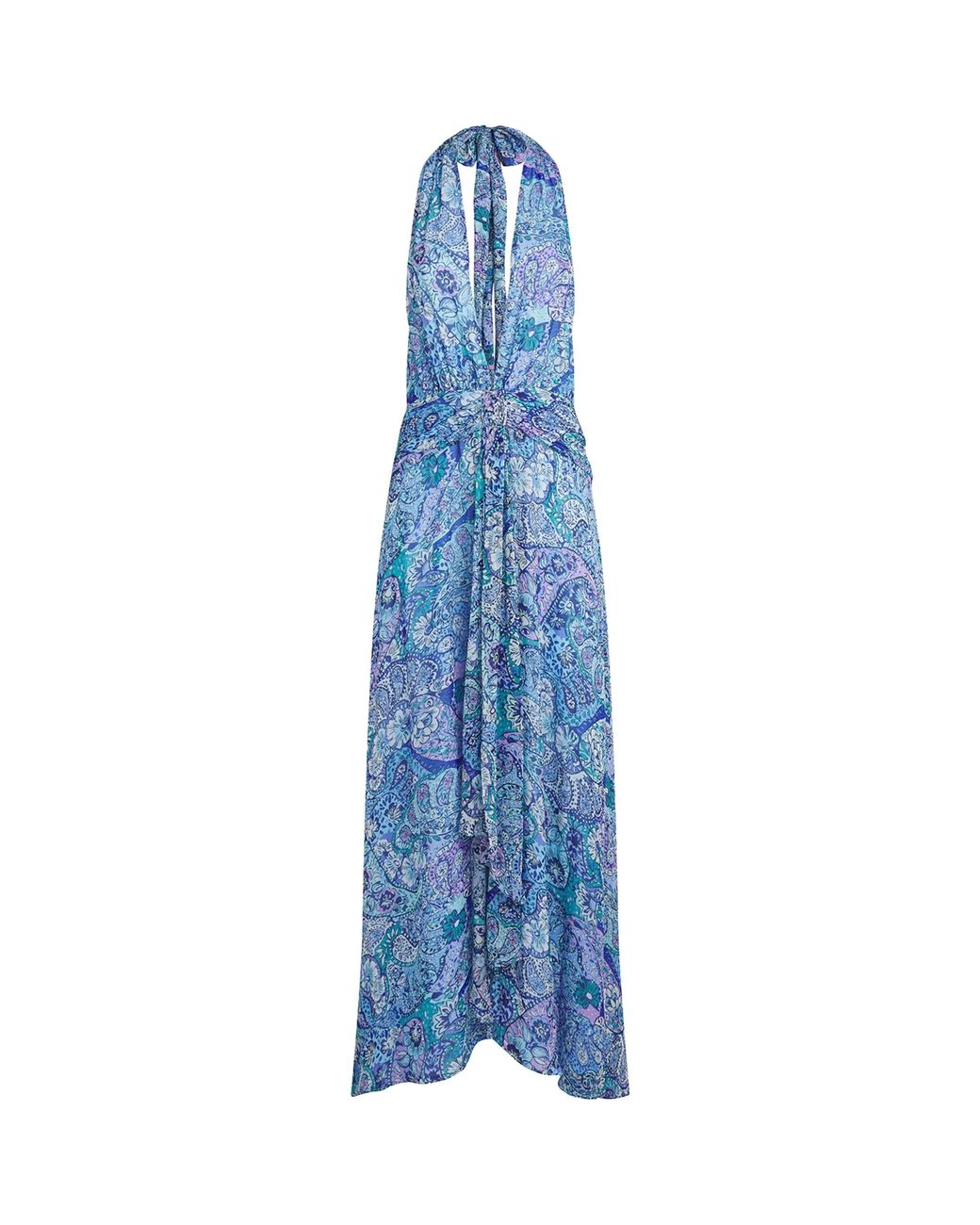 Rixo Blue Chiffon Alaina Maxi Dress