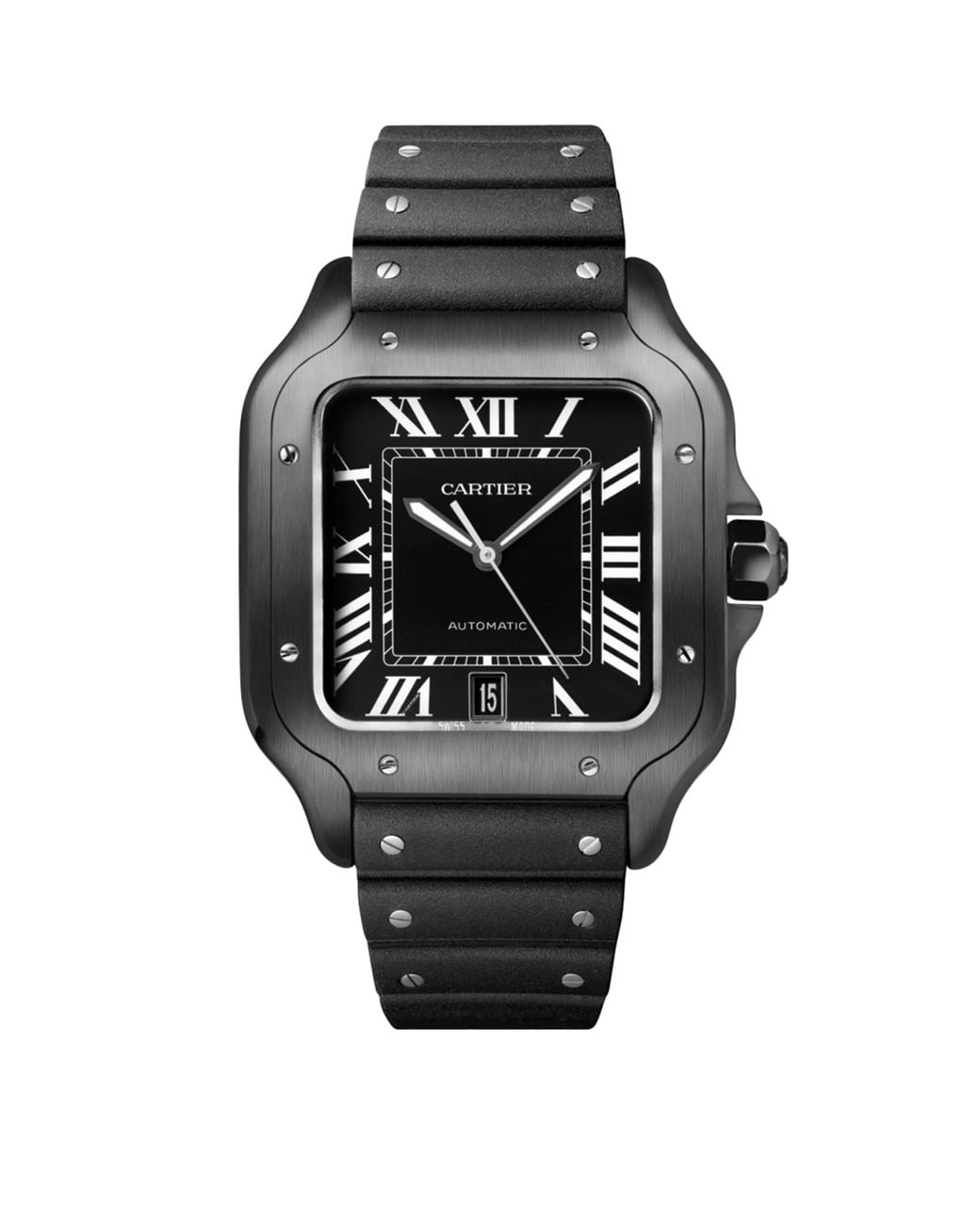Cartier Gray Stainless Steel Santos De Watch