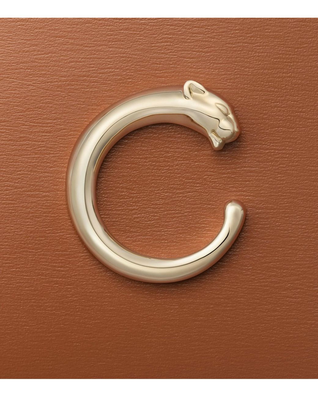 Cartier Brown Leather Panthère De Card Holder