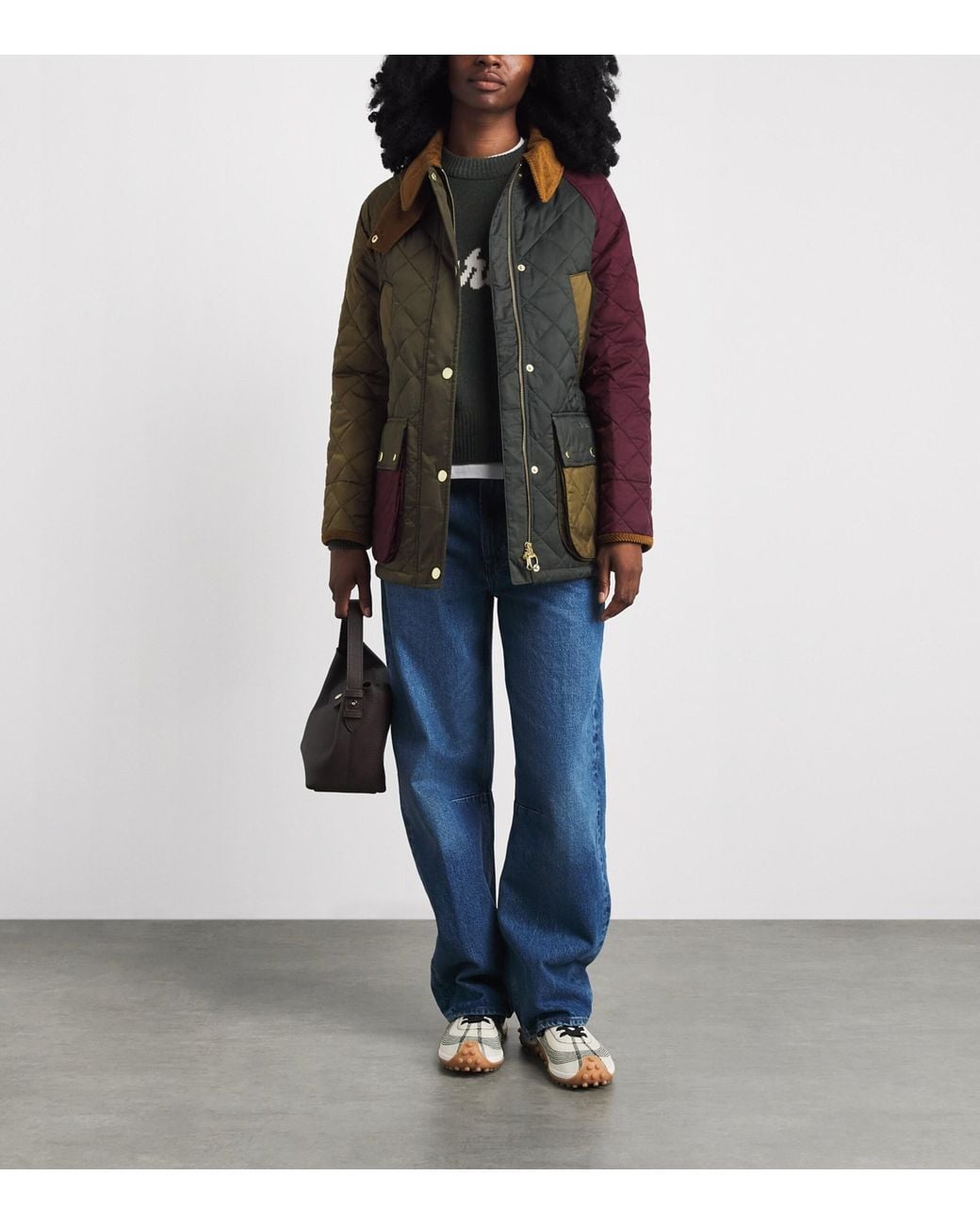 Barbour Brown Quilted Patchwork Bedale Jacket