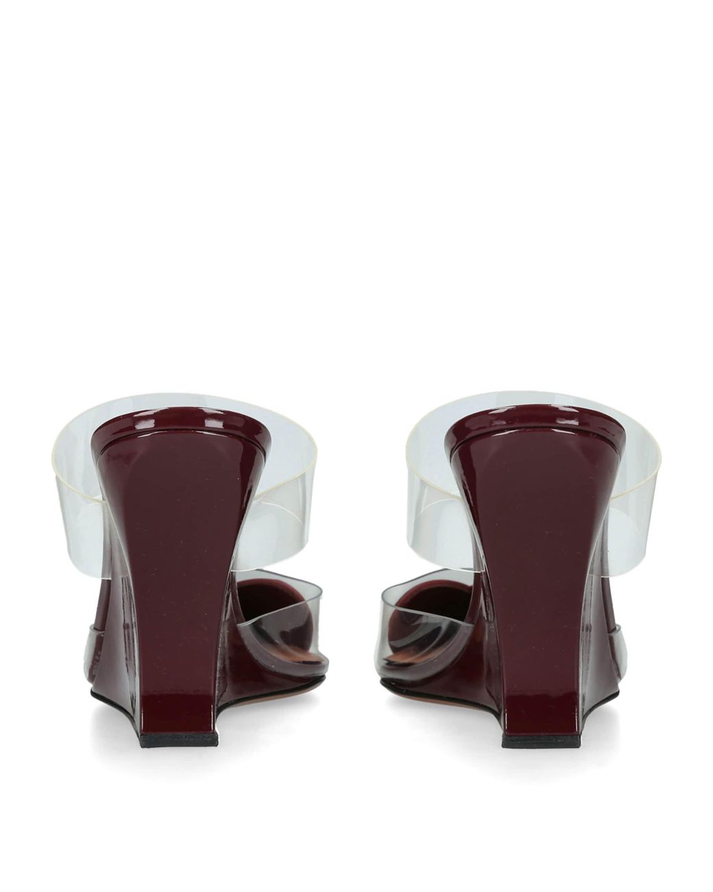 Alaïa Purple Leather-Pvc Le Coeur Wedge Mules 90