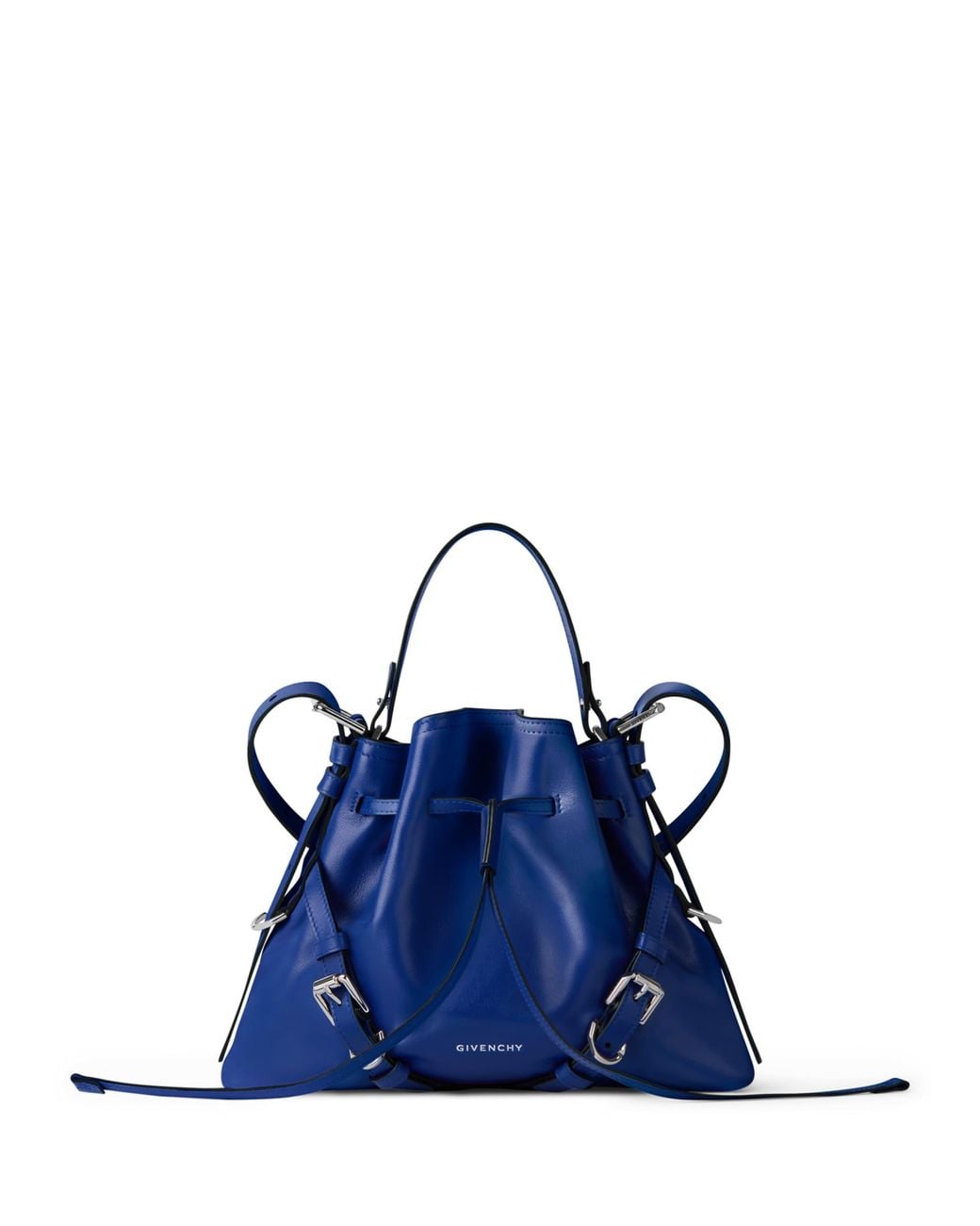 Givenchy Blue Small Leather Voyou Bucket Bag