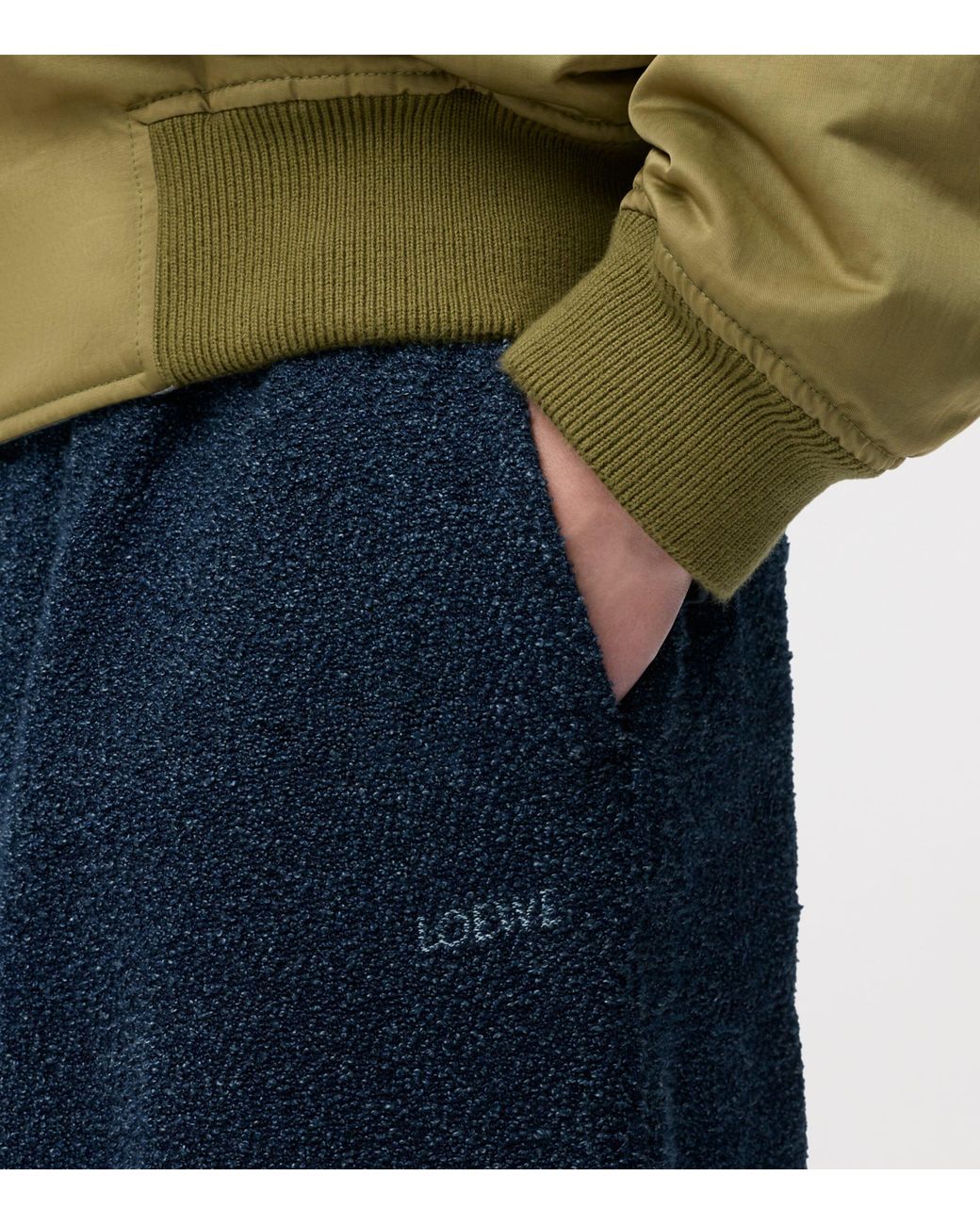 Loewe Blue Textured Drawstring Trousers for men