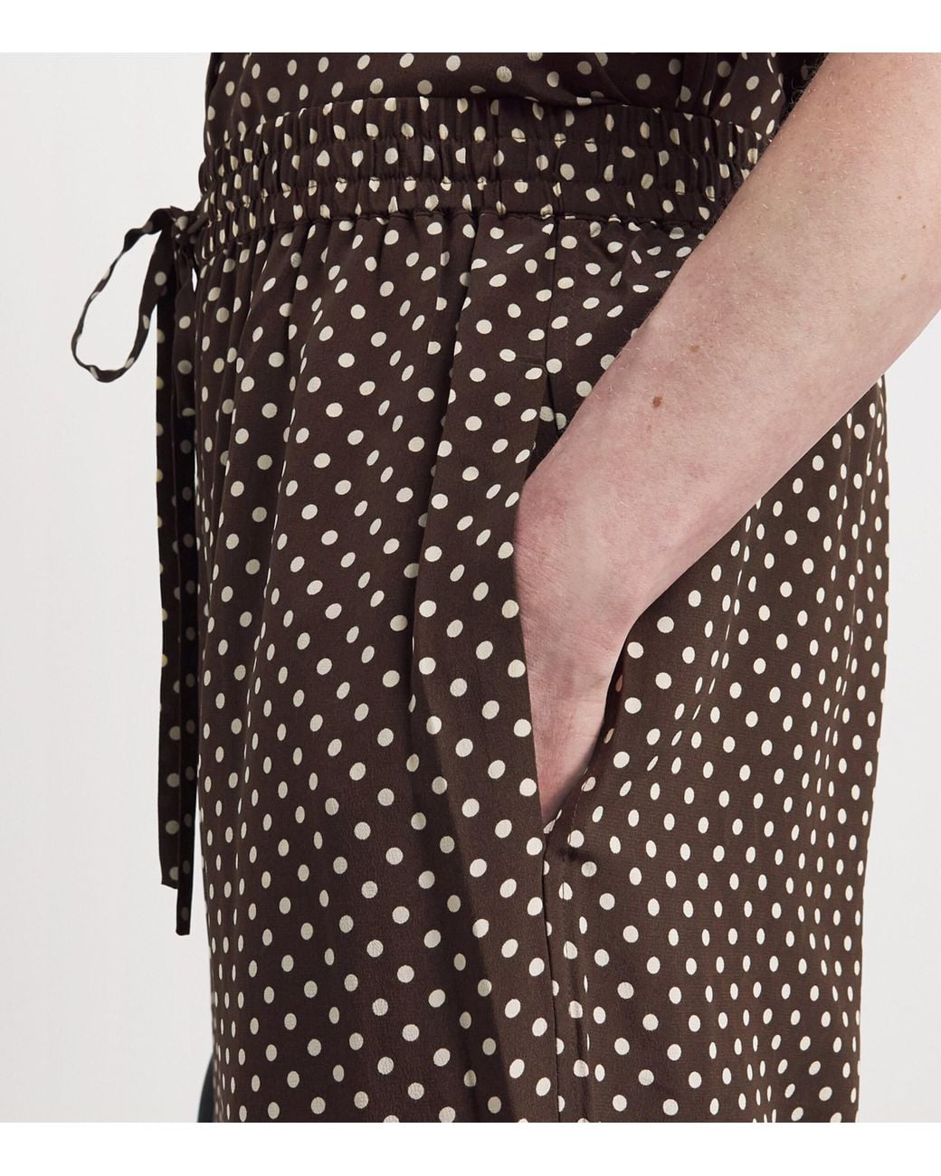 Matteau Brown Silk Wide-Leg Trousers