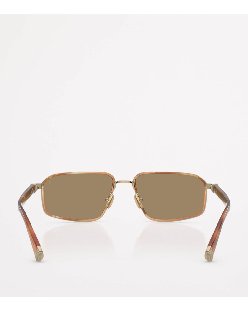 Brunello Cucinelli Natural Titanium Rectangle Jarama Sunglasses for men