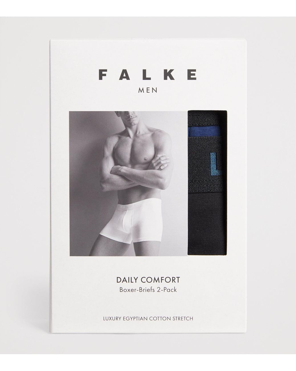 Falke Blue Stretch-Egyptian Cotton Boxer Briefs for men