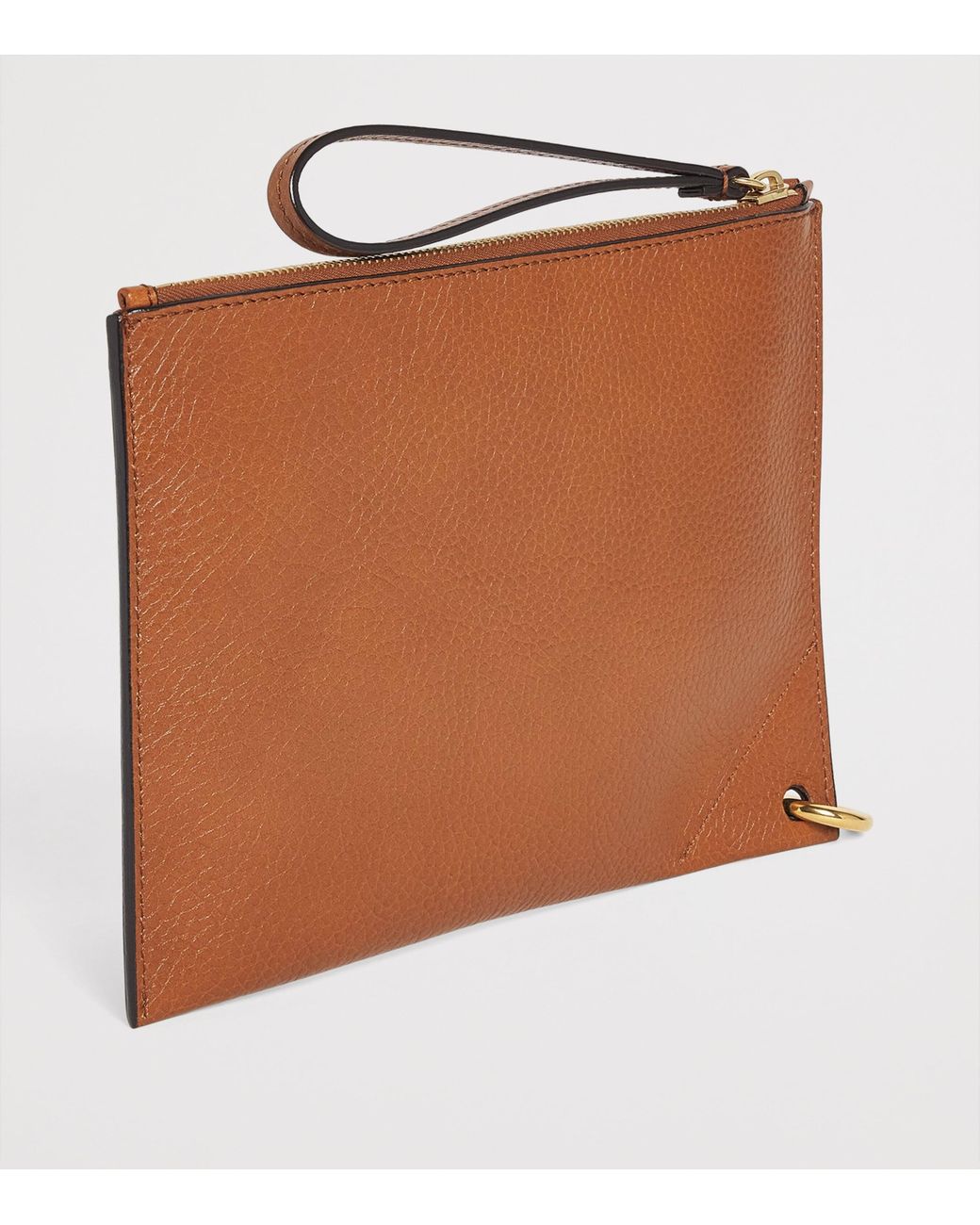 Chloé Brown Leather Spin Zipped Pouch