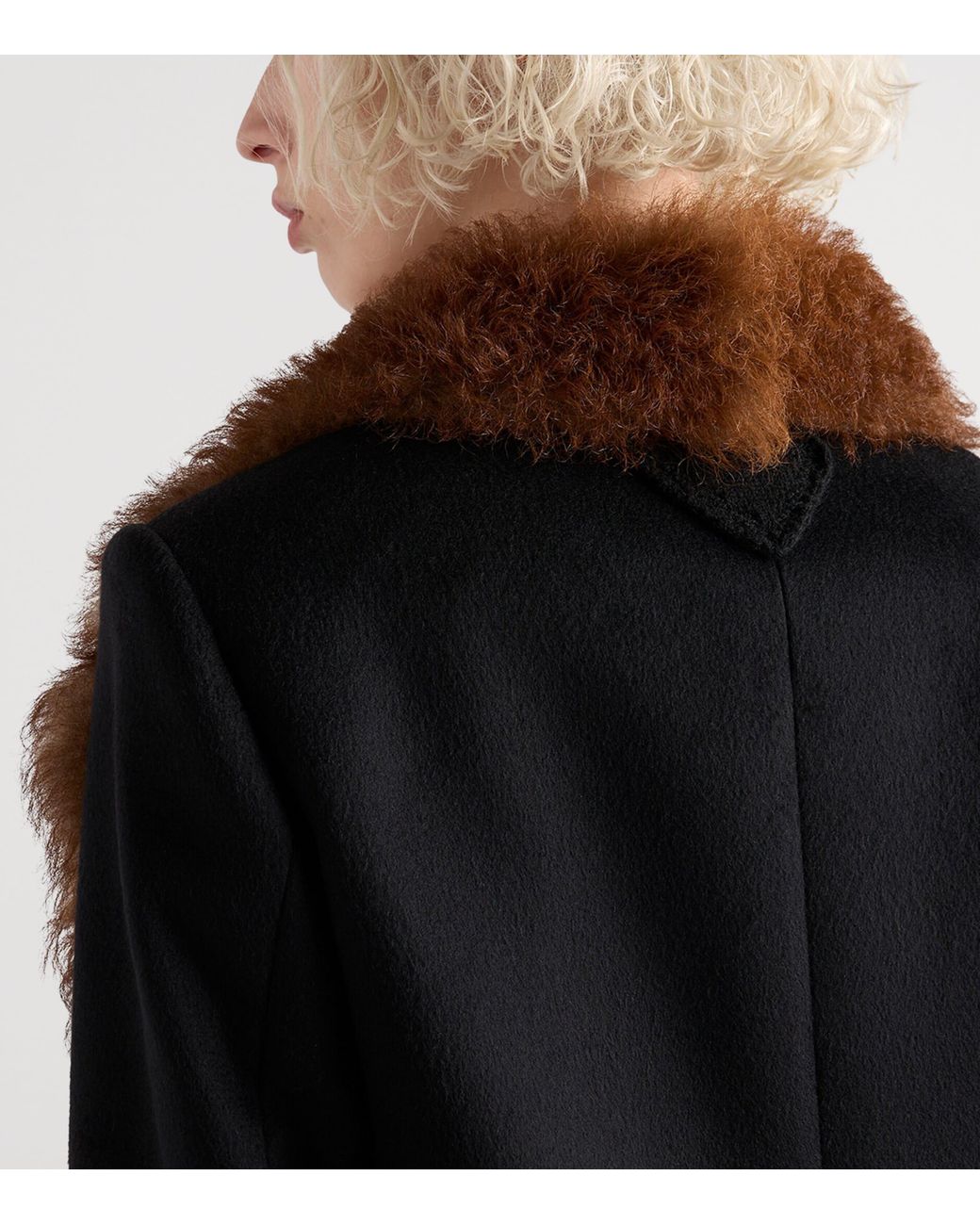 Prada Black Cashmere Double-Breasted Coat