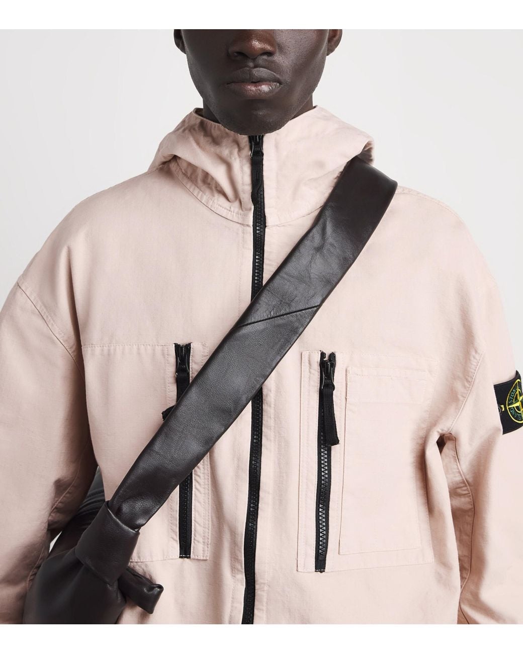 Stone Island Pink Organic Cotton Ripstop Hooded Overshirt for men