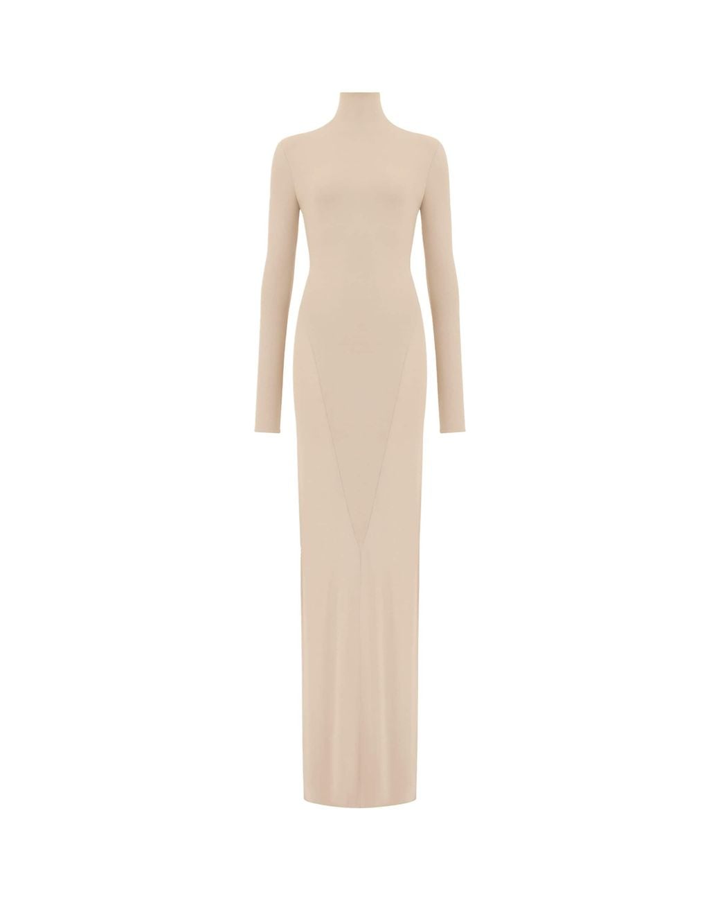 Alaïa White Jersey High-Neck Maxi Dress