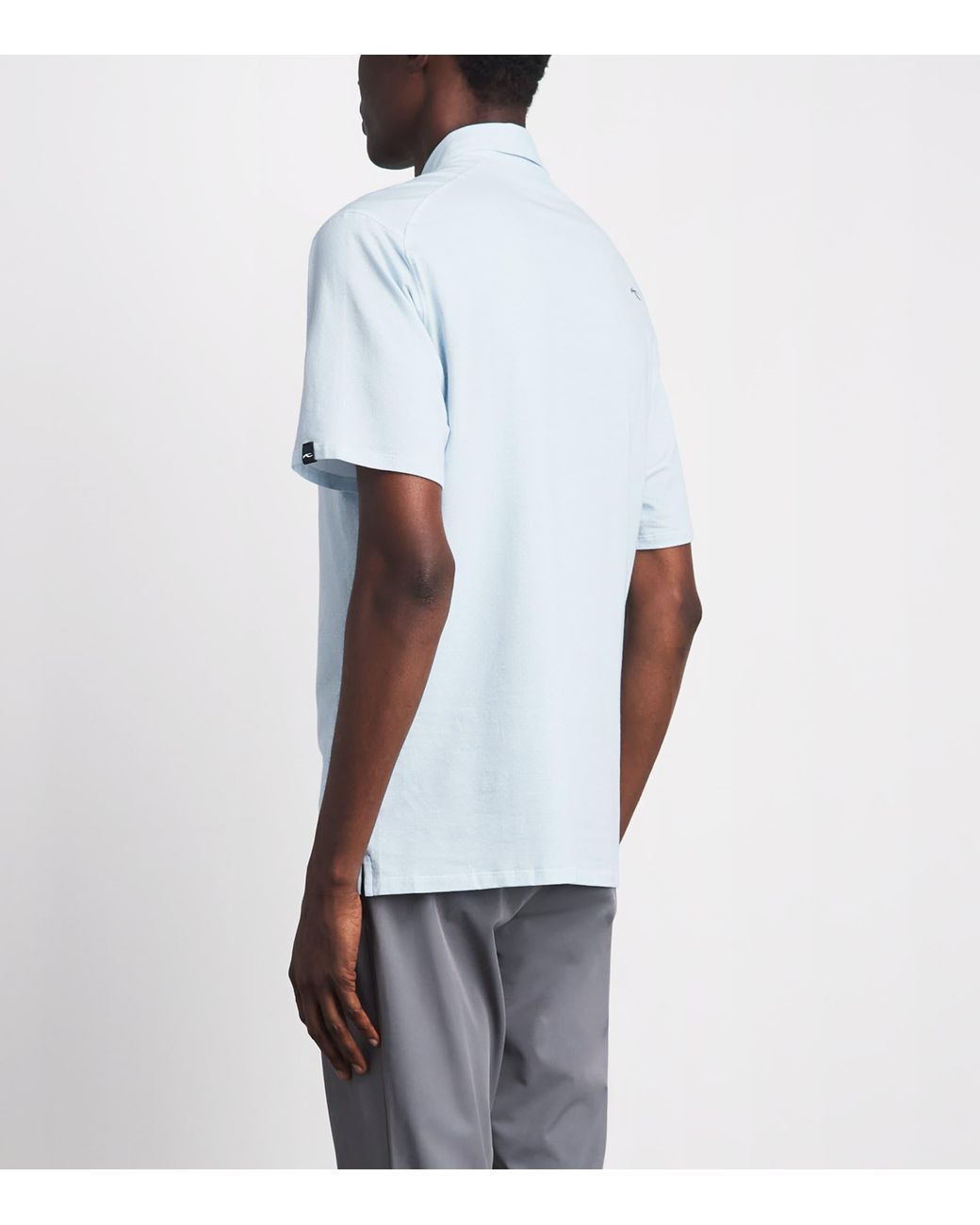 Kjus Blue Pima Cotton Printed Hollow Polo Shirt for men