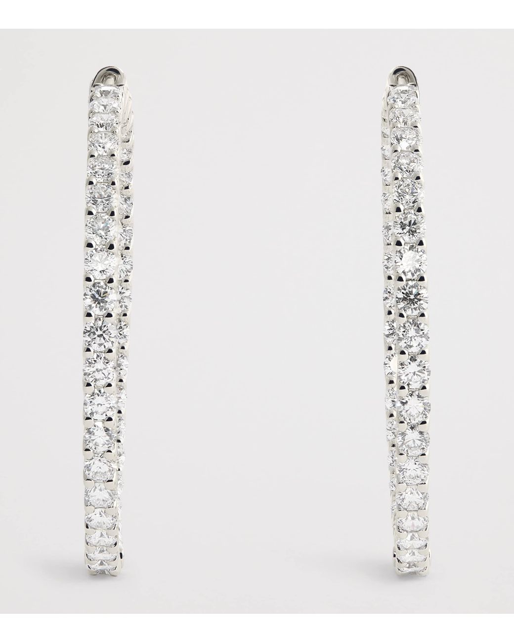 Harrods White And Diamond Hoop Earrings
