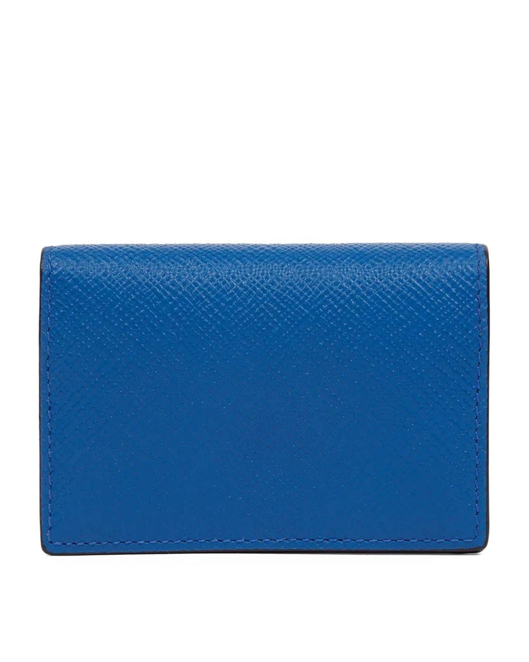 Smythson Blue Panama Leather Folded Card Holder