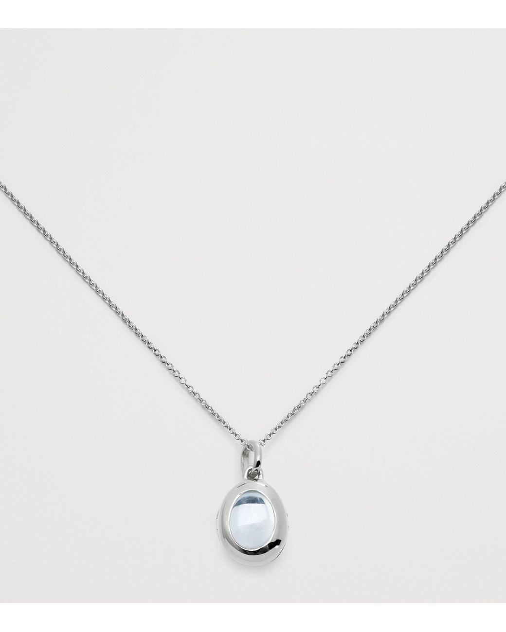 Monica Vinader White Sterling And Rock Crystal April Birthstone Locket