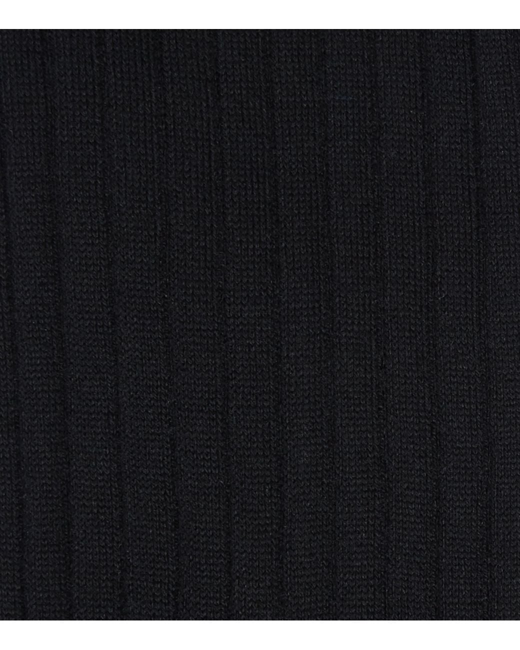 Falke Black Egyptian Cotton Ribbed Socks for men