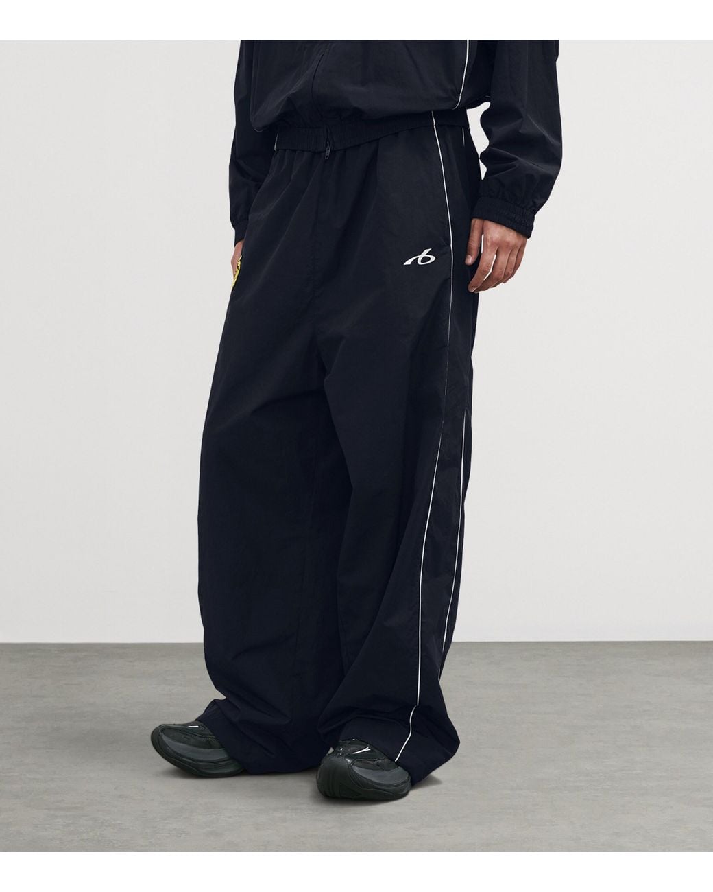 Balenciaga Blue Cotton Crest Baggy Sweatpants for men