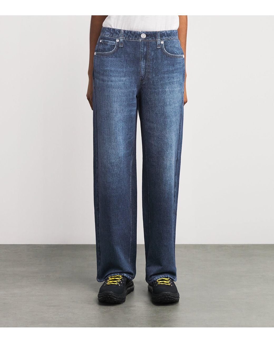 Rag & Bone Blue Miramar Low-Rise Wide-Leg Jeans
