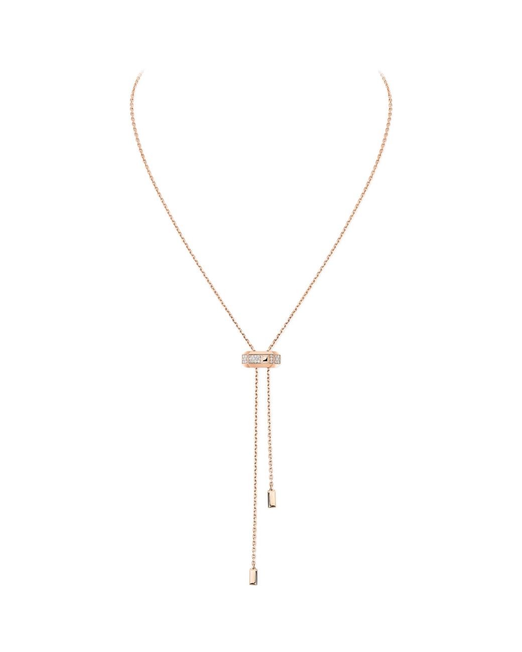 Messika Metallic Moderniste And Diamond Tie Necklace