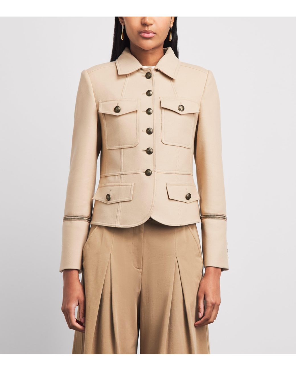 ME+EM Natural Wool-Blend Military Jacket