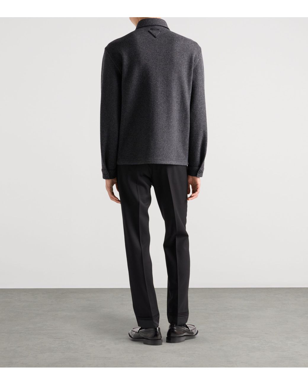 Prada Gray Wool Blend Shirt for men
