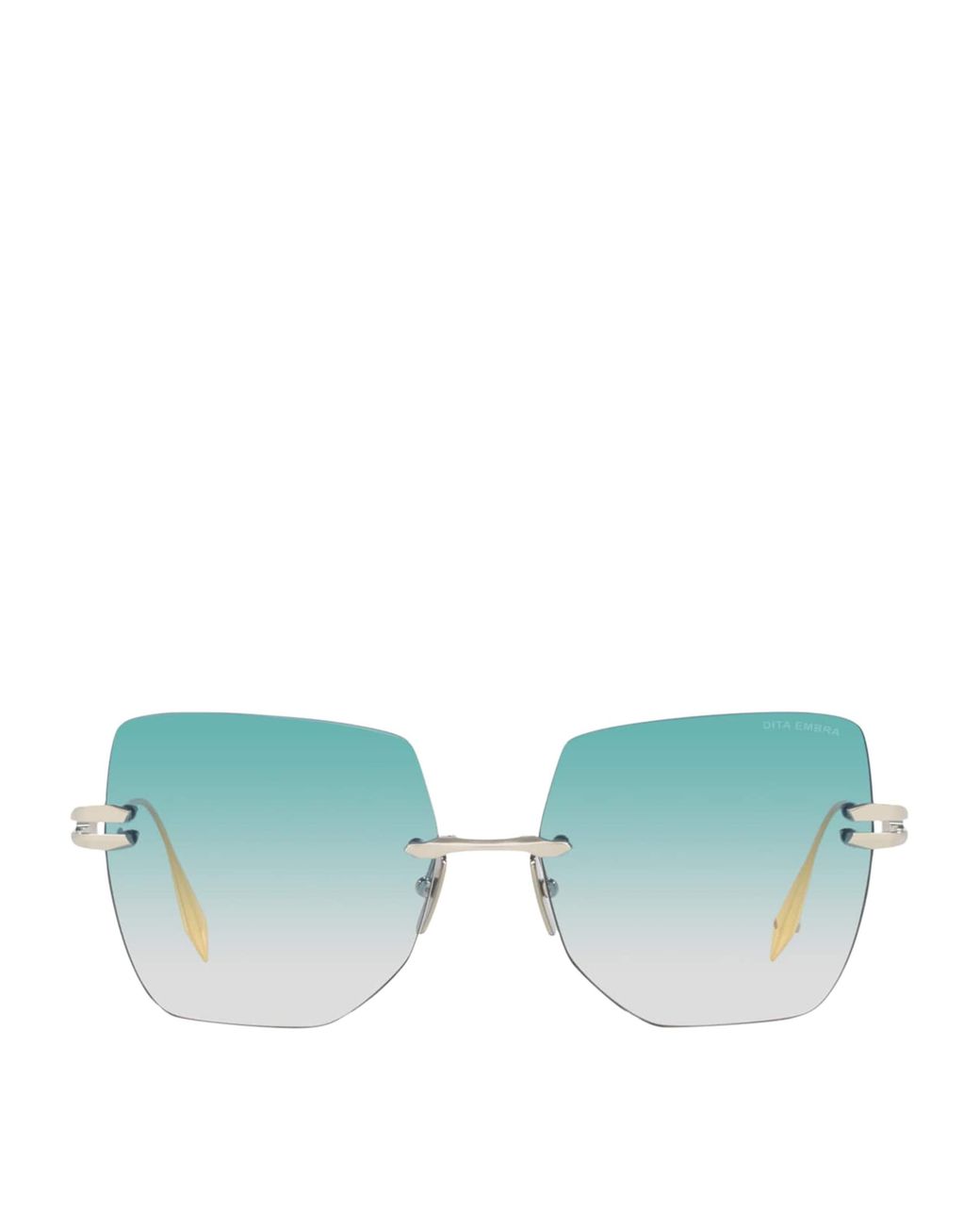 Dita Eyewear Green Rimless Square Embra Sunglasses