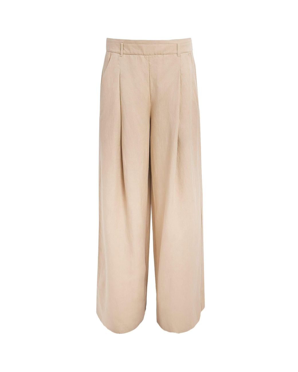 ME+EM Natural Wide-Leg Tailored Trousers