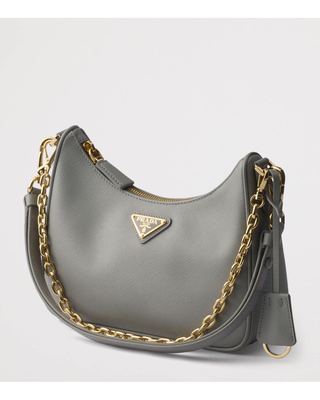 Prada Gray Mini Saffiano Leather Re-Edition Bag