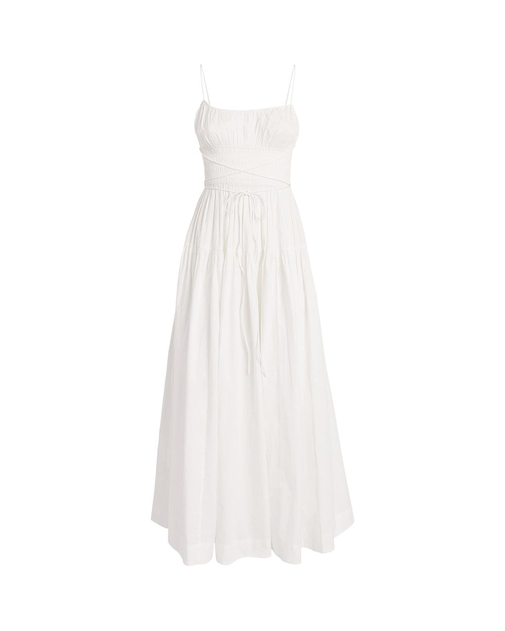 Doen White Organic Cotton Safia Midi Dress