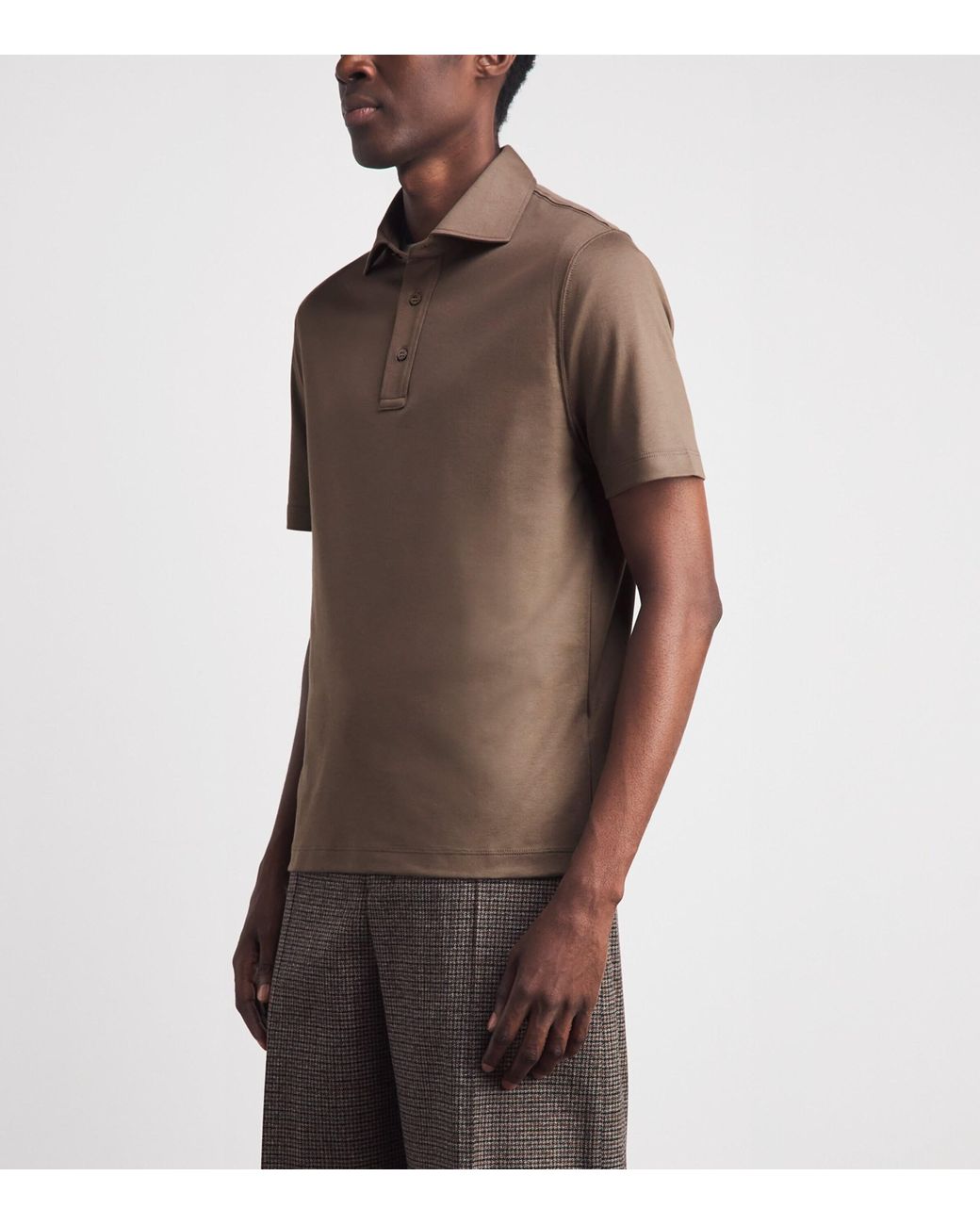 Canali Brown Cotton Polo Shirt for men