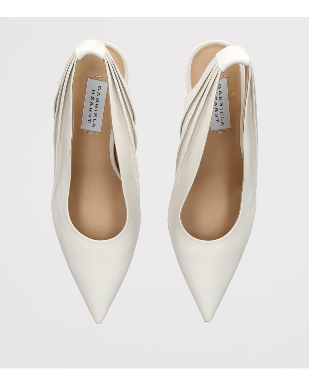 Gabriela Hearst White Leather Amari Slingback Pumps 75