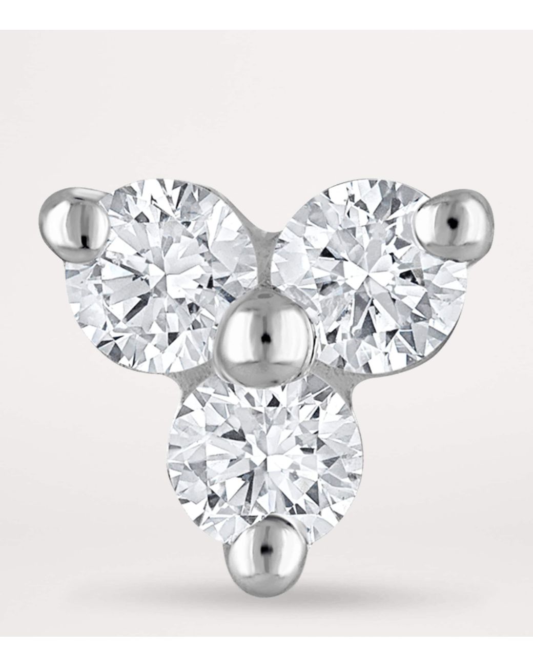 Maria Tash White Diamond Trinity Threaded Stud Earring