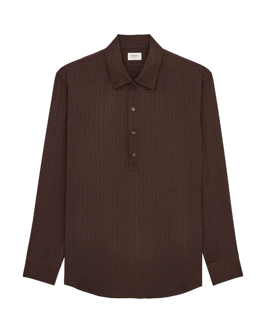 Saint Laurent Brown Silk Polo Shirt for men