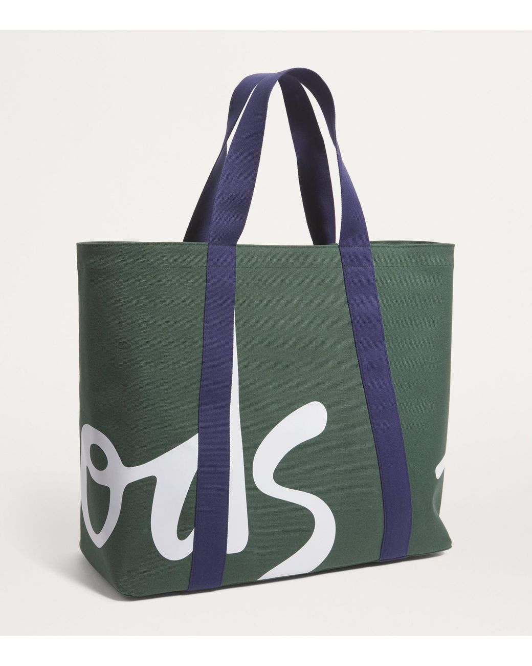 Harrods Green Large Cotton Logo Tote Bag