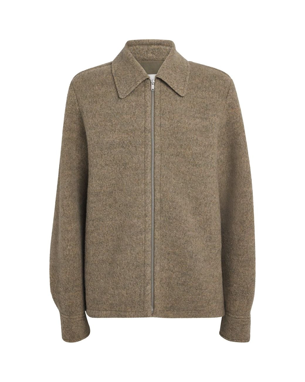 Jil Sander Brown Wool-Blend Felted Melange Blouson Jacket for men