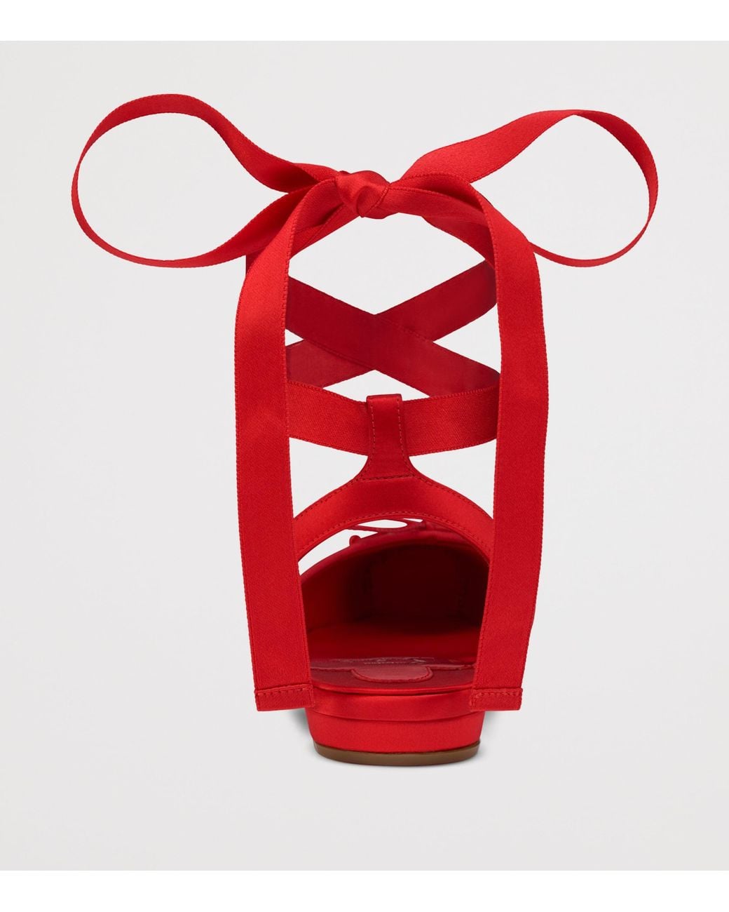 Christian Louboutin Red Cassia Lace-Up Satin Ballet Flats