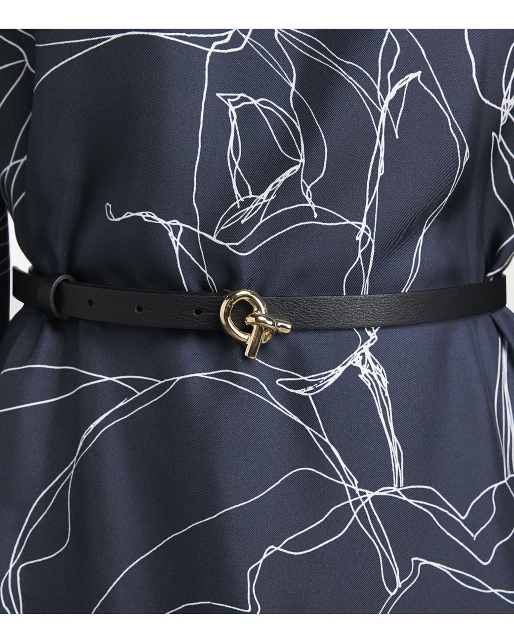Fabiana Filippi Gray Silk Printed Midi Dress