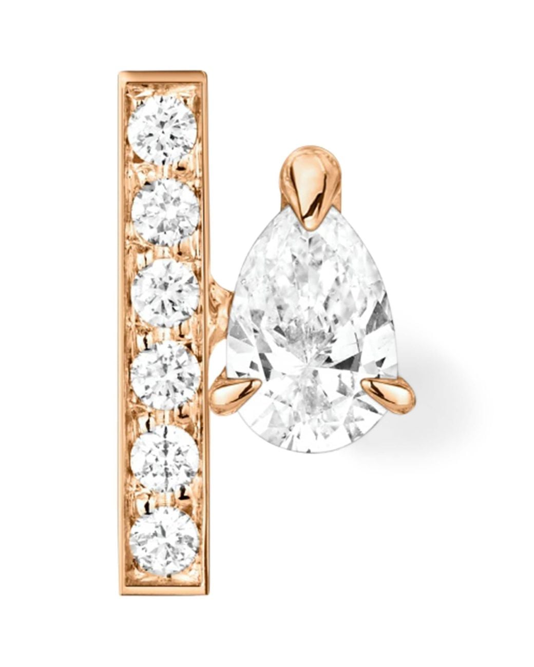 Repossi White And Diamond Serti Sur Vide Single Stud Earring
