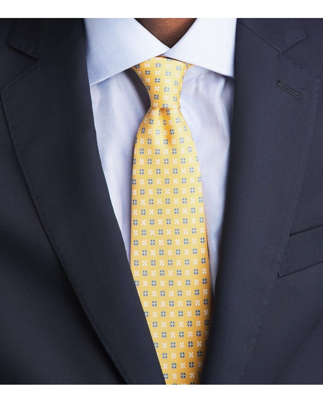E.MARINELLA Metallic Silk Geometric Tie for men
