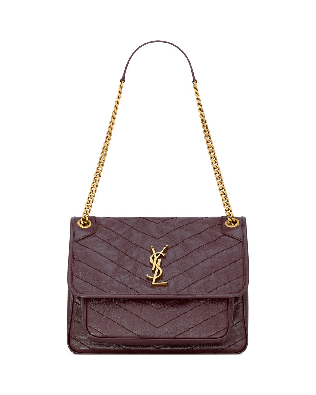 Saint Laurent Purple Medium Leather Niki Shoulder Bag