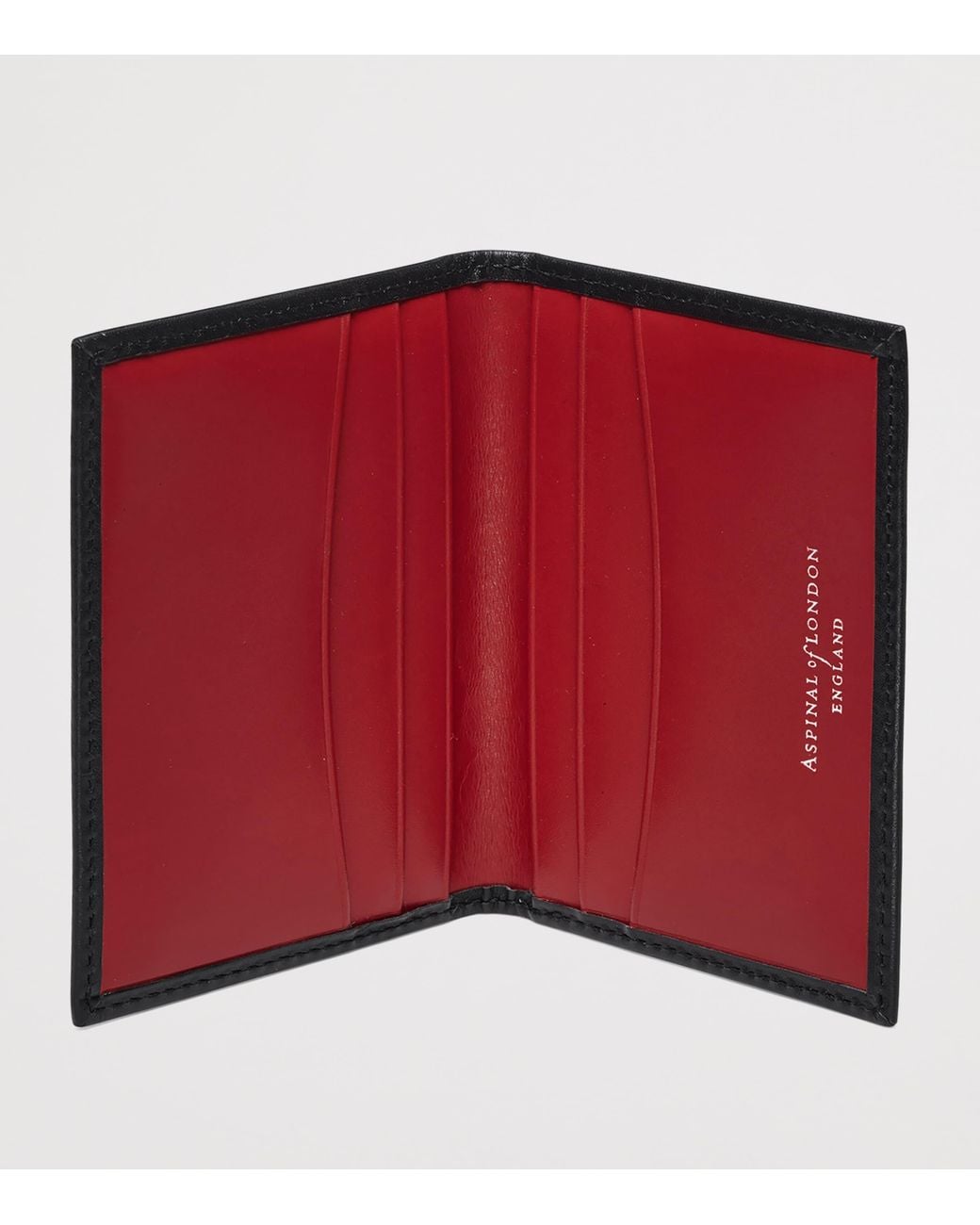 Aspinal Black Leather Double Fold Card Holder
