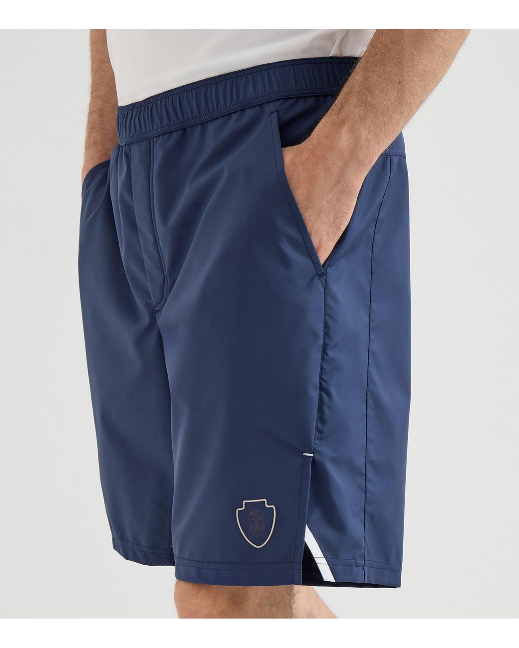 Brunello Cucinelli Blue Technical Bermuda Shorts for men
